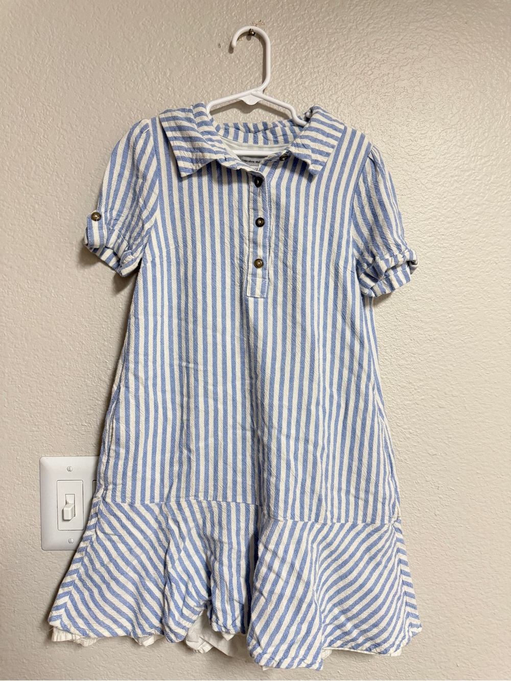 cupcakes & cashmere Blue and White Striped Polo Sundress